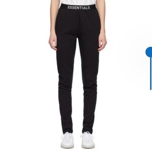 Essentials Black Jersey Logo Pants